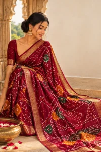 Home page heritage bandhani saree portrait