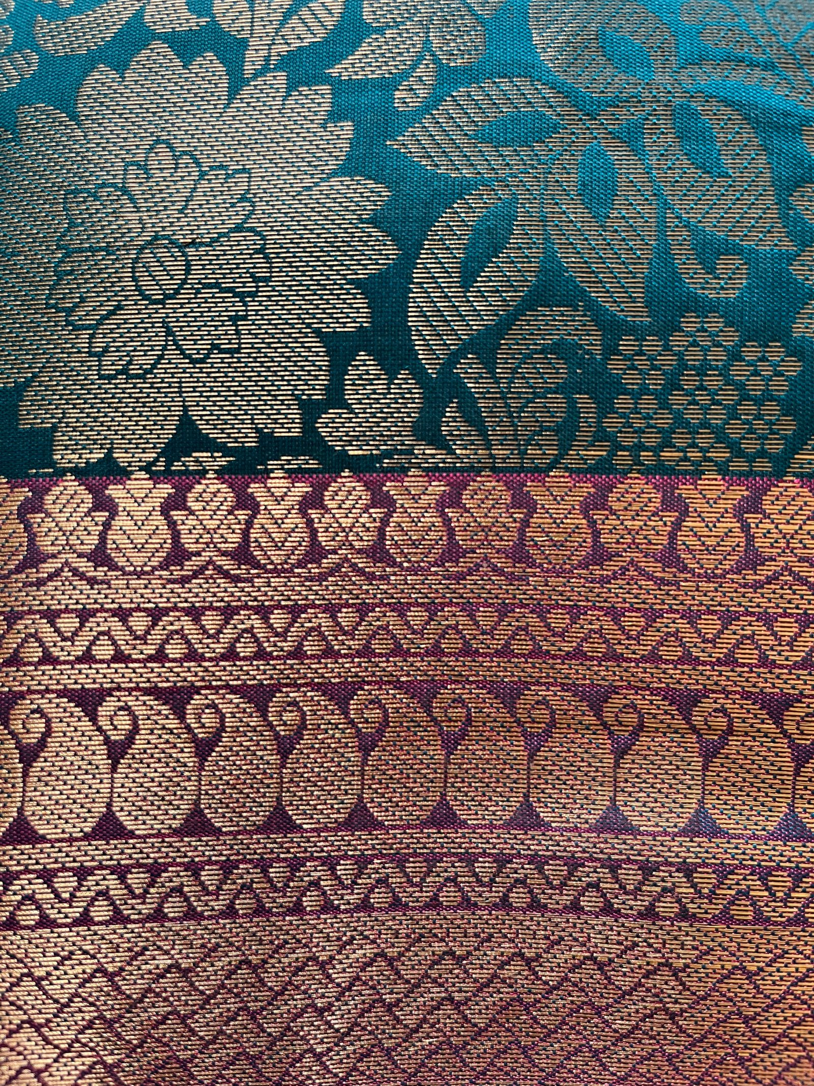 Peacock Blue Purple Kanjivaram Saree Peacock Blue Purple Kanjivaram Saree